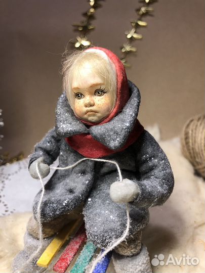 Ватная елочная игрушка