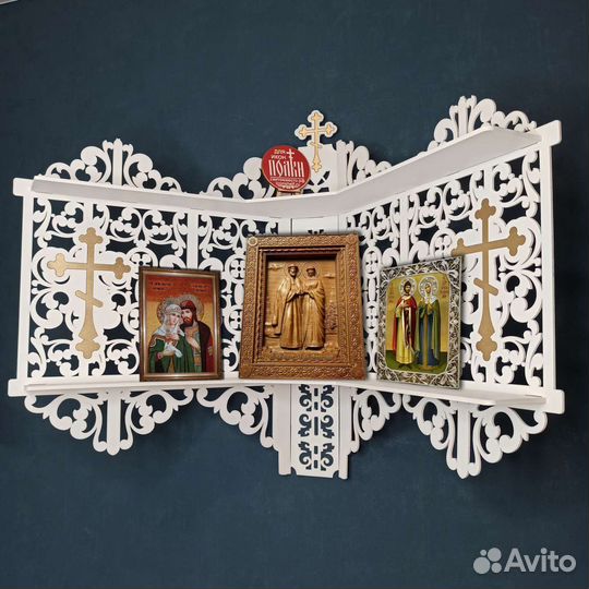 Полка для икон Иконостас Модель 21 Красный угол 1