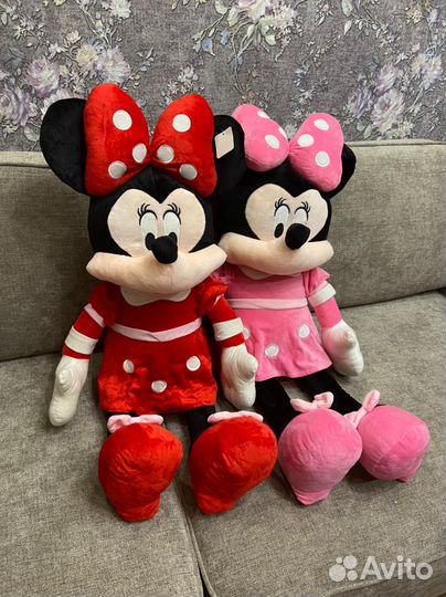Большие мягкие игрушки Микки Маус и Минни Маус