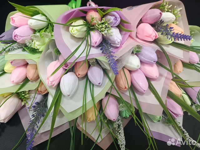 Букет тюльпанов из мыла