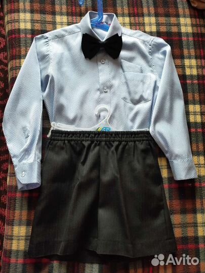 Рубашка с шортами на мальчика р.110-116