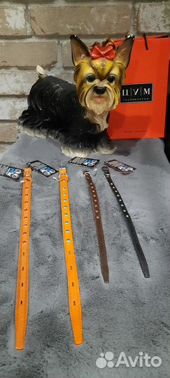 Ошейник (кожа) для собак со стразами