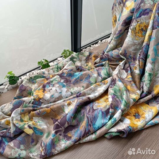 Шторы акварель комплект 4(2+2)м рогожка