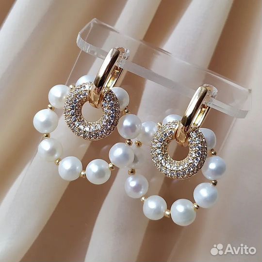 Серьги с жемчугом. Сережки трансформеры с жемчугом