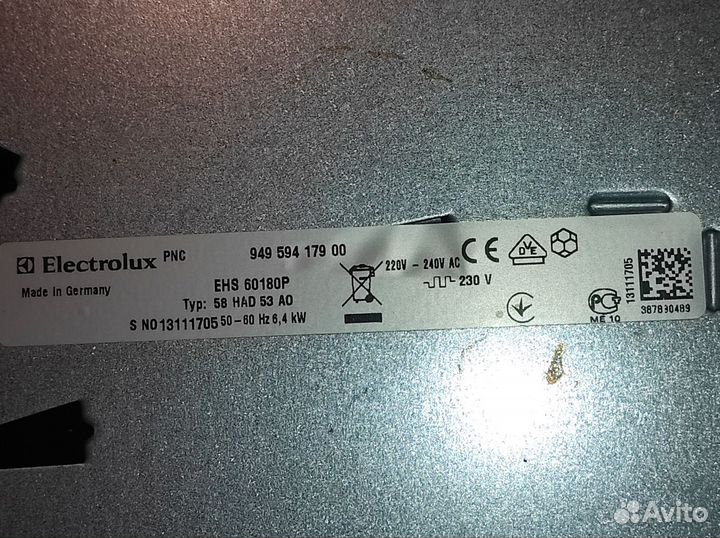 Electrolux ehs 60180 варочная панель