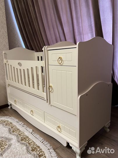 Детская кроватка-трансформер Lovely Baby + матрас