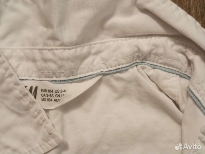 Белая рубашка hm + галстук, размер 104