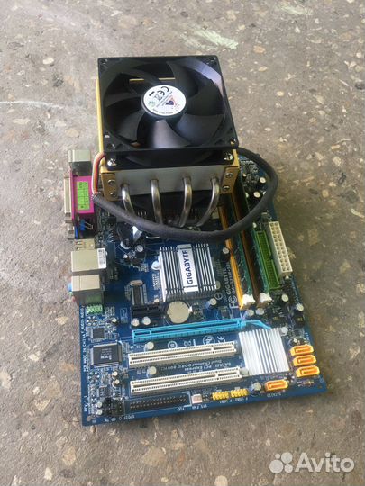 Материнская плата с процессором 775 и памятью