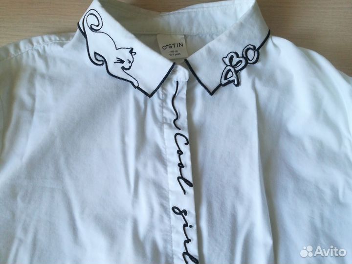 Белые блузки и рубашка 140-146