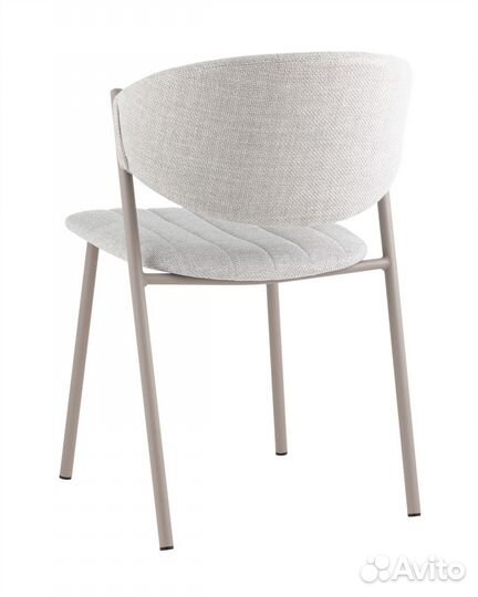 Стул Харпер ткань рогожка серо-голубой каркас серый матовый