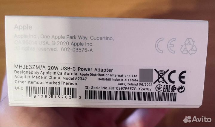 Сетевое зарядное устройство Apple 20w USB-C