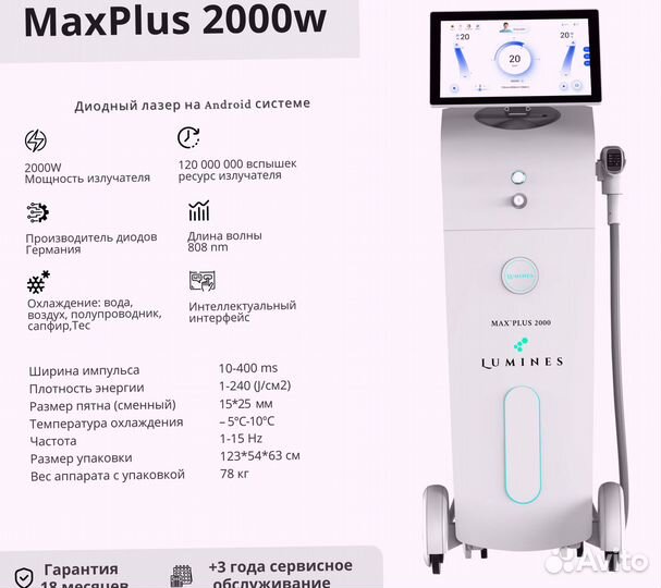 Диодный лазер для эпиляции Lumines’ максплюс 2000