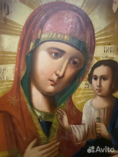 Старинная икона оригинал 19 век живопись