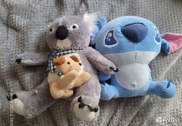 Мягкие игрушки коала, Стич, щенок