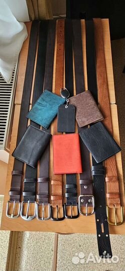 Ремень из итальянской кожи ручной работы