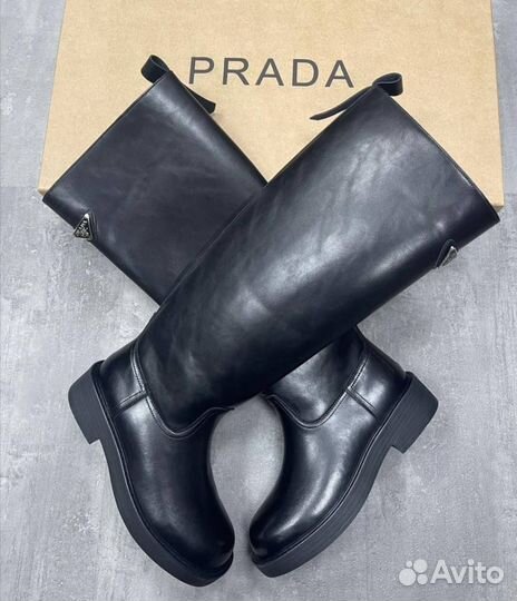 Сапоги трубы ботфорты Prada (36-40)