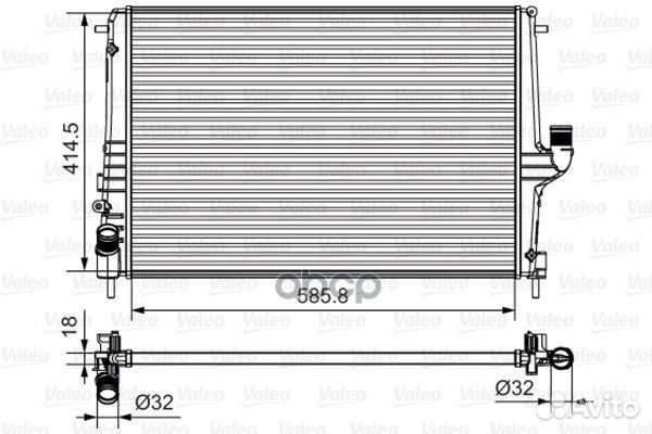 Радиатор двигателя Renault Logan (04) 1.6 AT