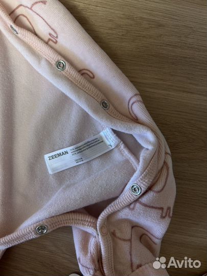 Комбинезон велюровый слип 56 62