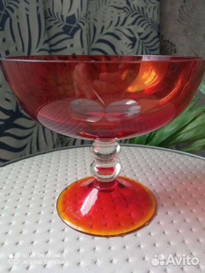 Ваза цветное стекло СССР