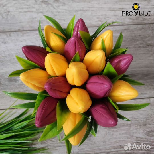 Букет цветов тюльпаны из мыла ручной работы