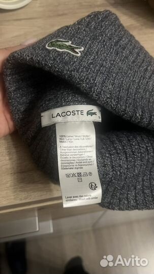 Шапка lacoste серая