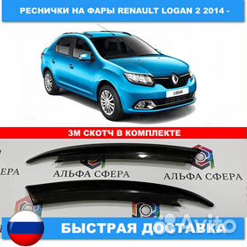 Накладки на передние фары (Реснички) Renault Logan 2010-2013