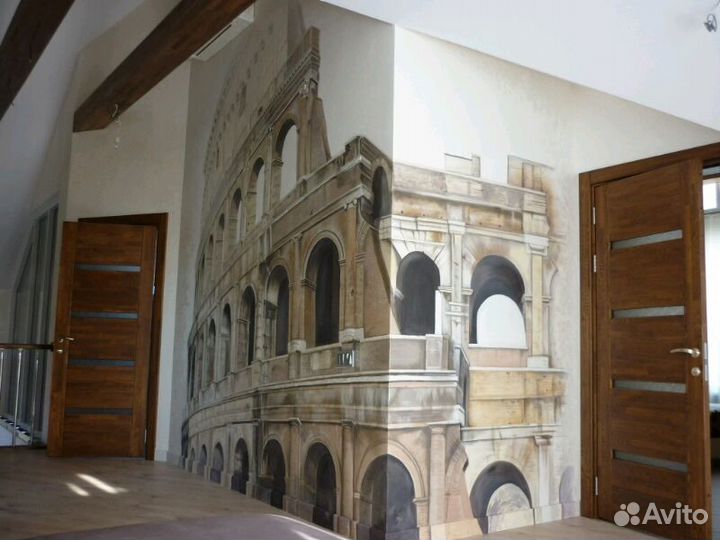 Роспись стен, потолков, полов в интерьере