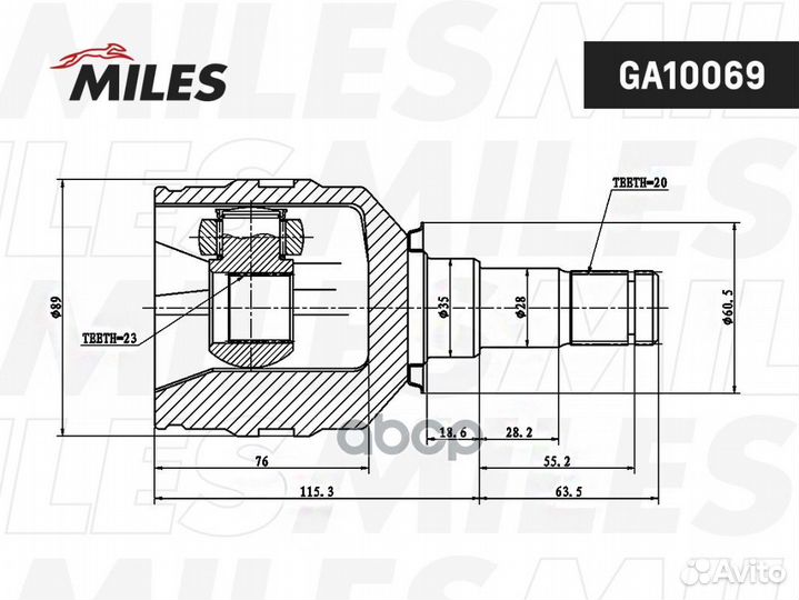 Шрус toyota avensis T250/auris E150/corolla X E