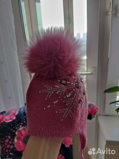 Шапка зимняя для девочки 44-46