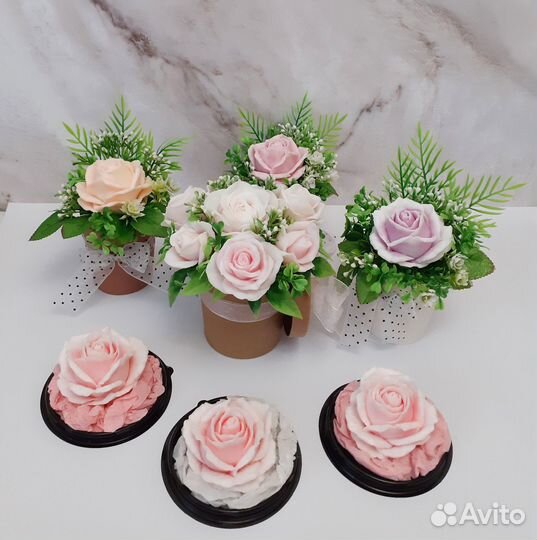 Букет из мыльных роз ручной работы