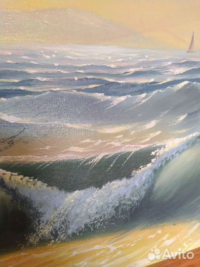 Картина маслом на холсте. Море волнуется