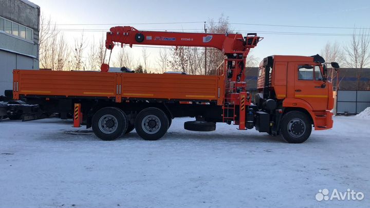 Бортовой грузовик КАМАЗ 65115 с КМУ Kanglim, 2025
