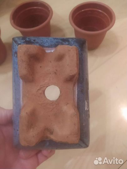 Горшок для цветов, 1н керамика, 4е пластик