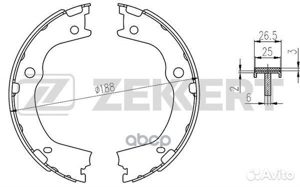 Колодки торм. бараб. задн. Hyundai Santa Fe II