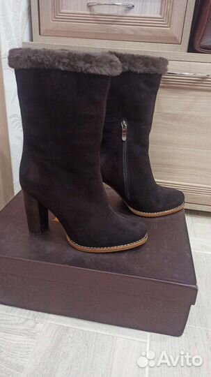 Сапоги Зимние. Натуральная замша-мех. Размер 36