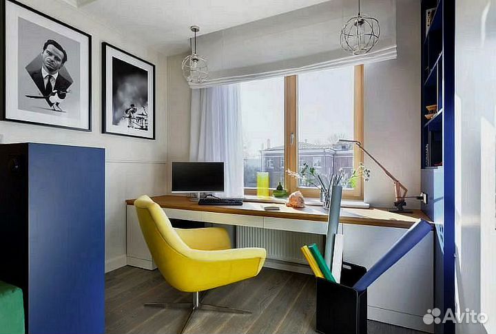 Рабочая зона со шкафом в детскую