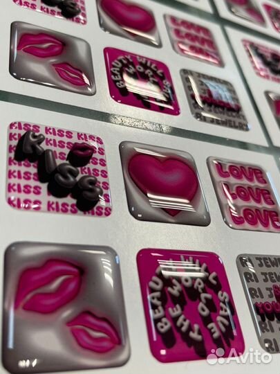 3D наклейки на телефон стикеры со смолой