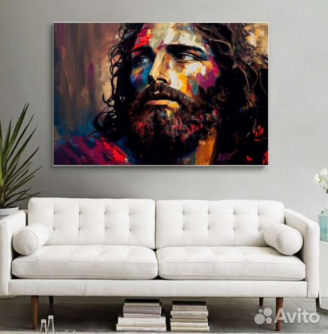 Картина маслом Иисус Яркая абстрактная живопись