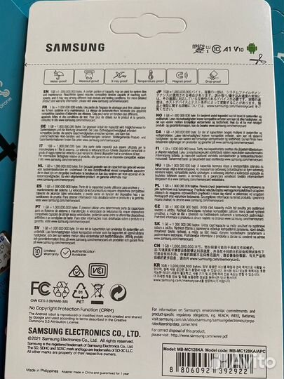 Новая Карта памяти MicroSD Samsung 64 GB EVO plus