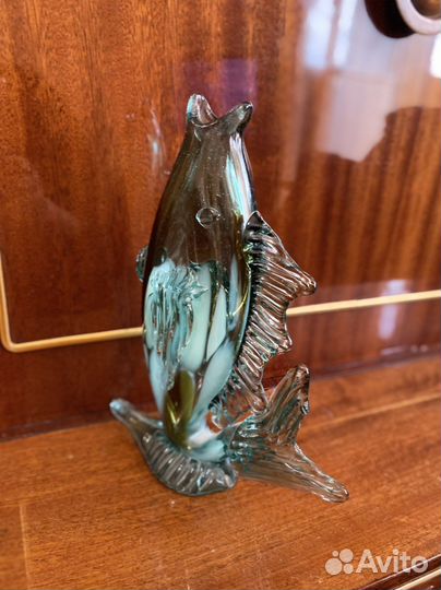 Стеклянная ваза или штоф в виде рыбы