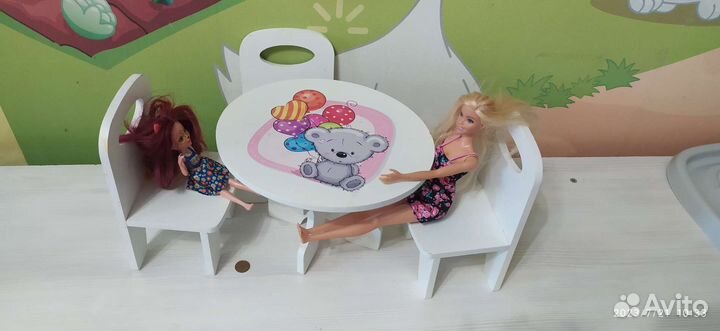 Столик и стульчик для кукол дерево
