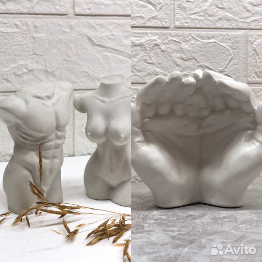 Гипсовые фигуры, статуэтки, кашпо