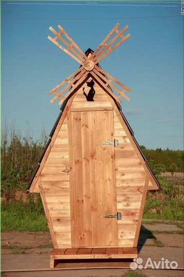 Дачный туалет деревянный прямоугольник трш 354