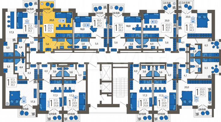 Квартира-студия, 31,3 м², 2/12 эт.