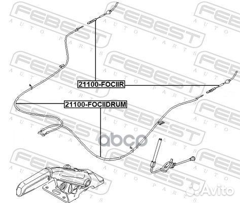 Трос ручного тормоза бараб Ford Focus all 06