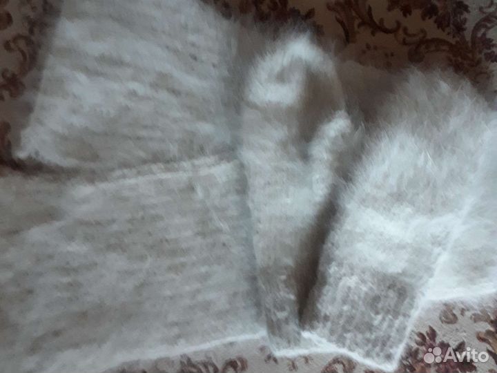 Варежки, носки и шарфик пуховые