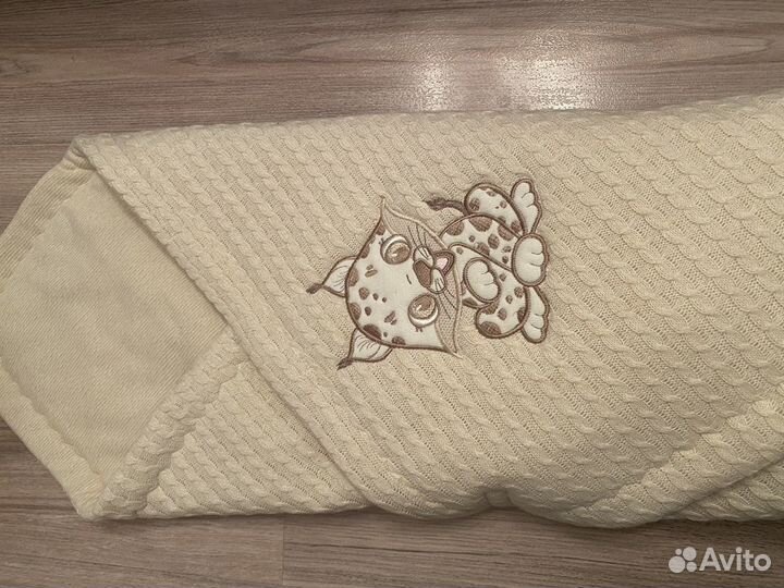 Конверт-одеяло вязанный «Рысенок» весна-осень