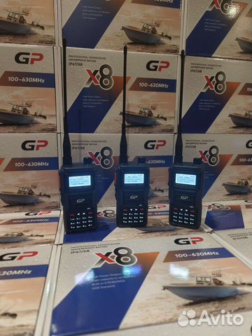 Рация GP X8 IP68 scrembler 8W речная 100-630mhz