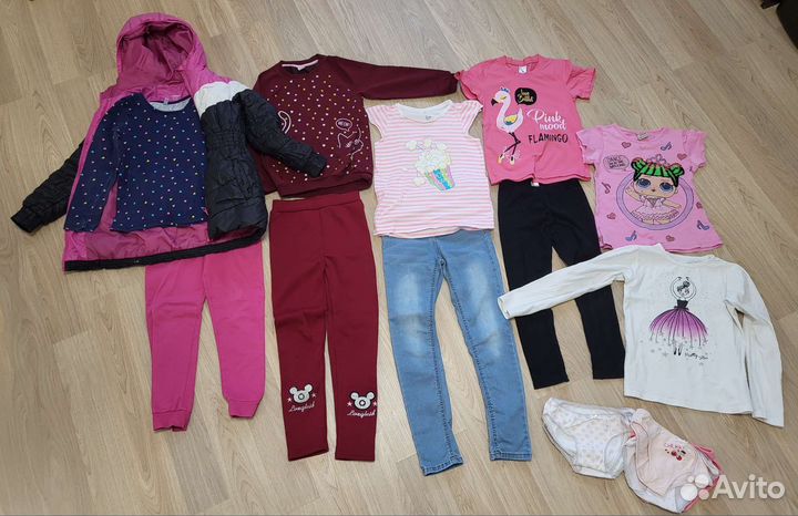 Вещи пакетом на девочку 122, 128