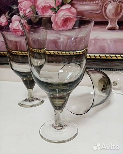 Бокалы рюмки стекло хрусталь СССР Чешское стекло